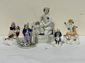 Five 19th Century Staffordshire figures