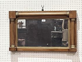 A 19th century overmantle mirror with half pilaster frame. 28½"w x 16½"h.