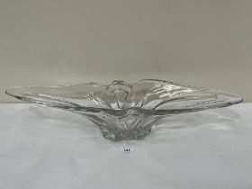 A French glass studio centrepiece bowl by Christallerie de Lorraine. Signed. 27" wide