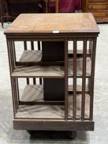 A Victorian mahogany rotating bookcase. 36½" high