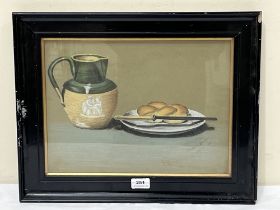 ENGLISH SCHOOL. 20TH CENTURY. Still life with jug. Indistinctly signed and dated 1926. Pastel 11"
