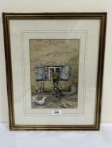 CECIL J. THORNTON. BRITISH 1911-2001. A cottage window and cottage interior. A pair. One signed.