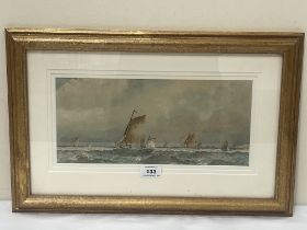 W.E. TAYLOR. BRITISH 19th/20th CENTURY. Seascapes with shipping. A pair. Signed. Watercolour 6" x