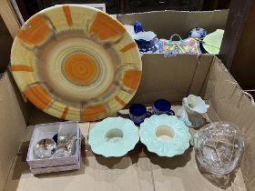 A Shelley charger, two bowls by George Clewse and other items.