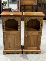 A pair of pine cabinets. 36" high.