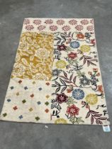 A Kashmiri chain stitch wool rug. 1.48m x 0.9m.