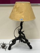 An early 20th Century antler horn table lamp. 20½" high excluding fitting.