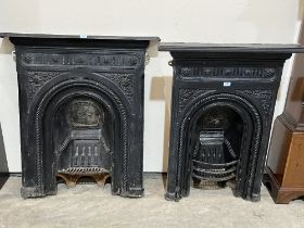 Two Victorian cast iron bedroom fireplaces.