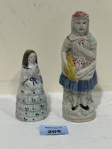 Two 19th Century Staffordshire figures, the larger 6" high.