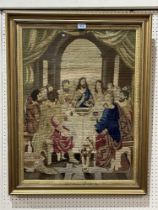 A Victorian Berlin woolwork of The Last Supper, worked by Annie Machin, aged 8 years, 1862. 29" x