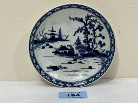 An 18th Century Worcester cannonball pattern saucer.