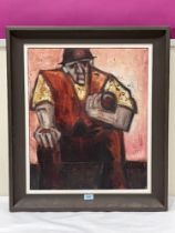 ENGLISH SCHOOL. CONTEMPORARY. Scotch Miner with Block. Indistinctly signed, dated '05 and
