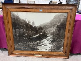 A pair of oak framed photographic prints. 28" x 36".