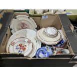 A box of Victorian nursery ceramics.