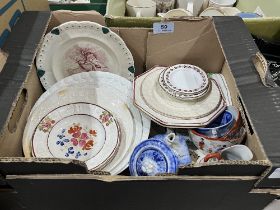 A box of Victorian nursery ceramics.