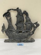 A 19th Century lead galleon wall plaque.