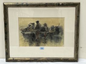 WILLIAM SELWYN. WELSH. Bn. 1933. Waiting for the Tide. Signed. Watercolour and other media, 10½" x