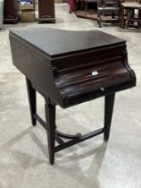 An early 20th Century mahogany piano form gramophone case.