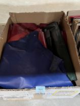A box of leather pieces.