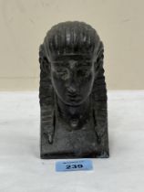 A 19th Century lead Egyptian bust of a pharoah. 5½" high.