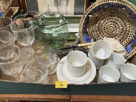 Two boxes of ceramics and sundries.