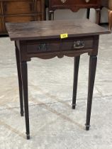 An Edward VII mahogany side table. 22" wide.