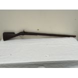 A 19th Century percussion musket, 61½" long. Poor condition.
