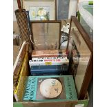 A box of Japanese interest books and sundries.