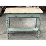 A Victorian decorated pine washstand with frieze drawer. 36" wide.