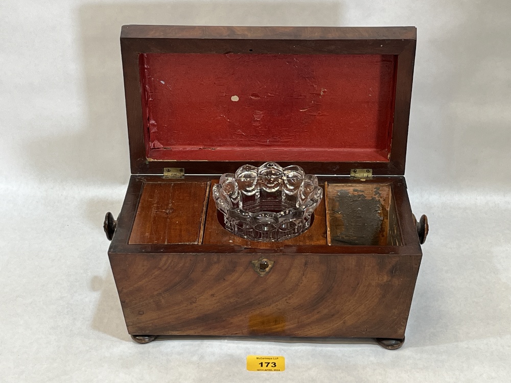 A Regency mahogany sarcophagus tea caddy, 12" wide. - Image 2 of 2