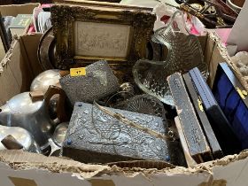 A box of metalware.