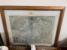 A facsimile map of Somerset after John Speede. 16" x 21".