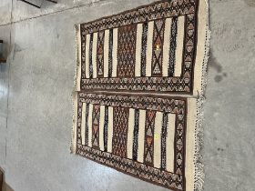 A pair of Algerian flat weave rugs. 5'2" x 2'5".