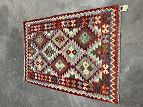 A Chobi Kilim rug. 1.48m x 0.97m.