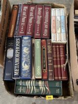 Three boxes of Folio Society and other books.