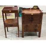 A George III mahogany tray-top commode and a 19th Century mahogany washstand.