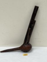 An African gourd woodwind instrument, 16" high