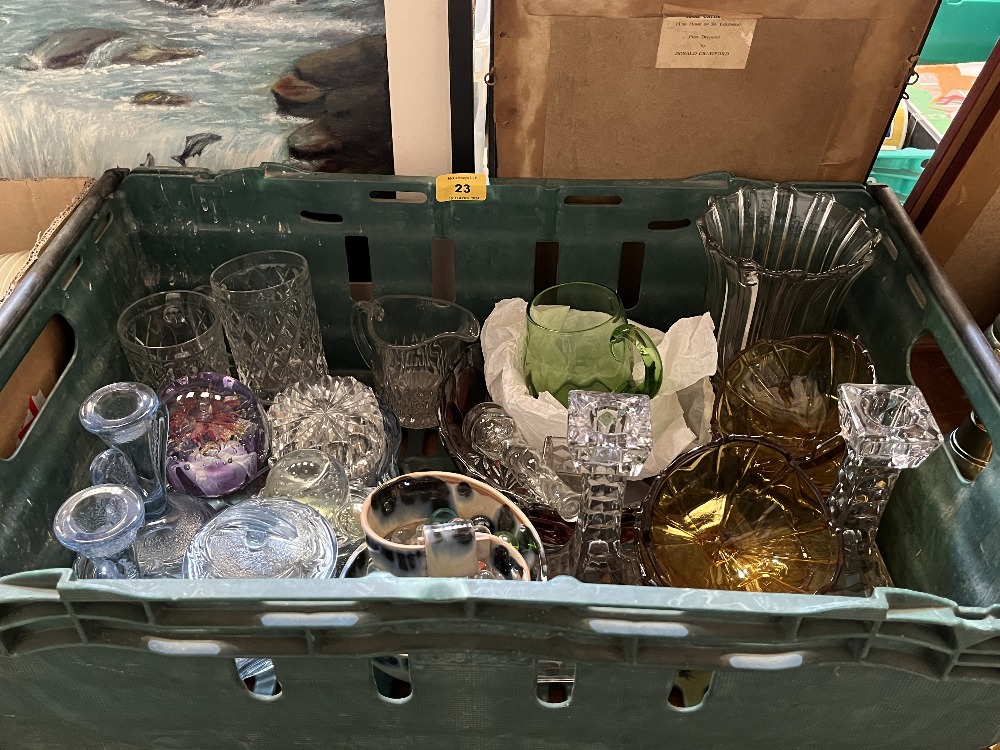 A box of glassware.