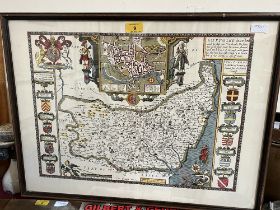 A facsimile map of Suffolk after John Speede.