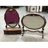 Two 19th Century mahogany dressing table mirrors.