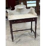 A Victorian decorated pine washstand with frieze drawer. 33" wide.