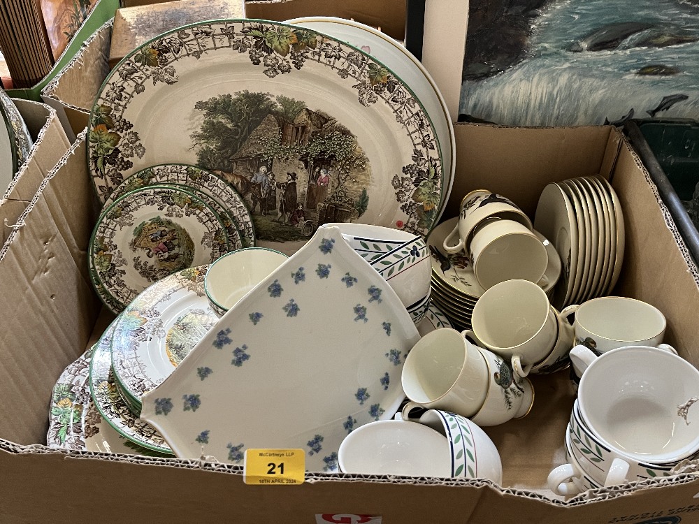 Two boxes of tea and dinnerware. - Image 2 of 2