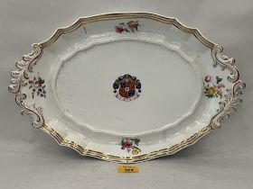 A 19th Century Davenport armorial oval dish. 18" wide.