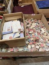 A collection of bundle ware stamps with broken bundles, Victorian stamped envelopes etc.