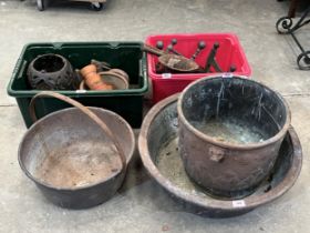 A quantity of metalware and sundries.