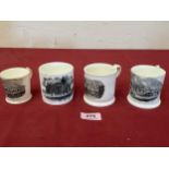 Four small Victorian mugs transfer printed with views of Malvern.