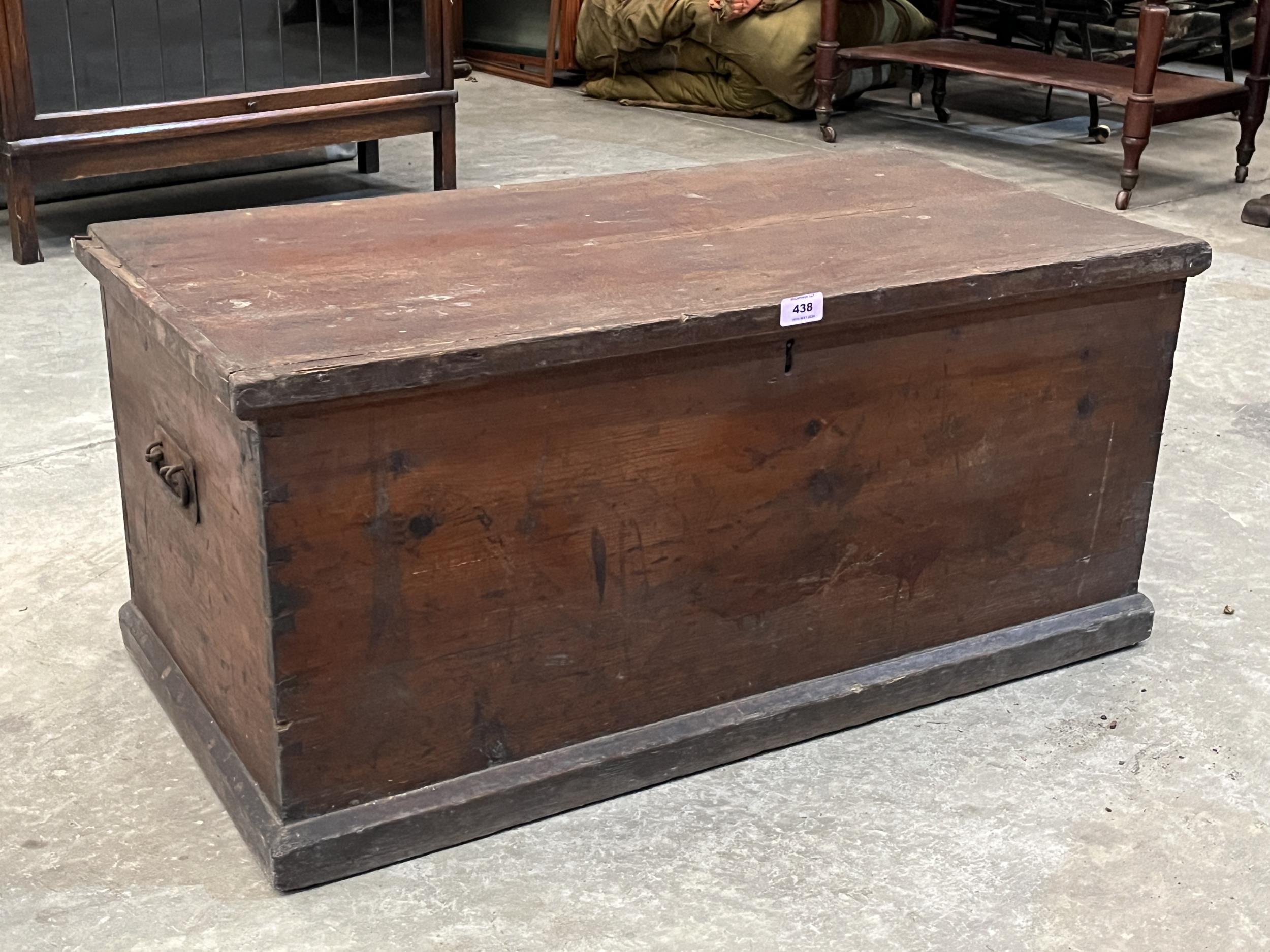 A 19th Century pine chest. 34" wide.