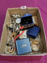 A box of costume jewellery.