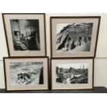 Four framed early 20th Century photographic prints, Abu Simbel; The Mastaba of Mereruka; Kaaba of