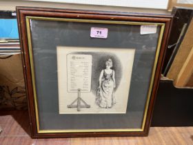 A framed late 19th Century engraving.